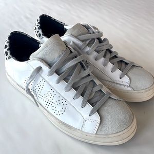 P448 white sneakers with leopard back size 40